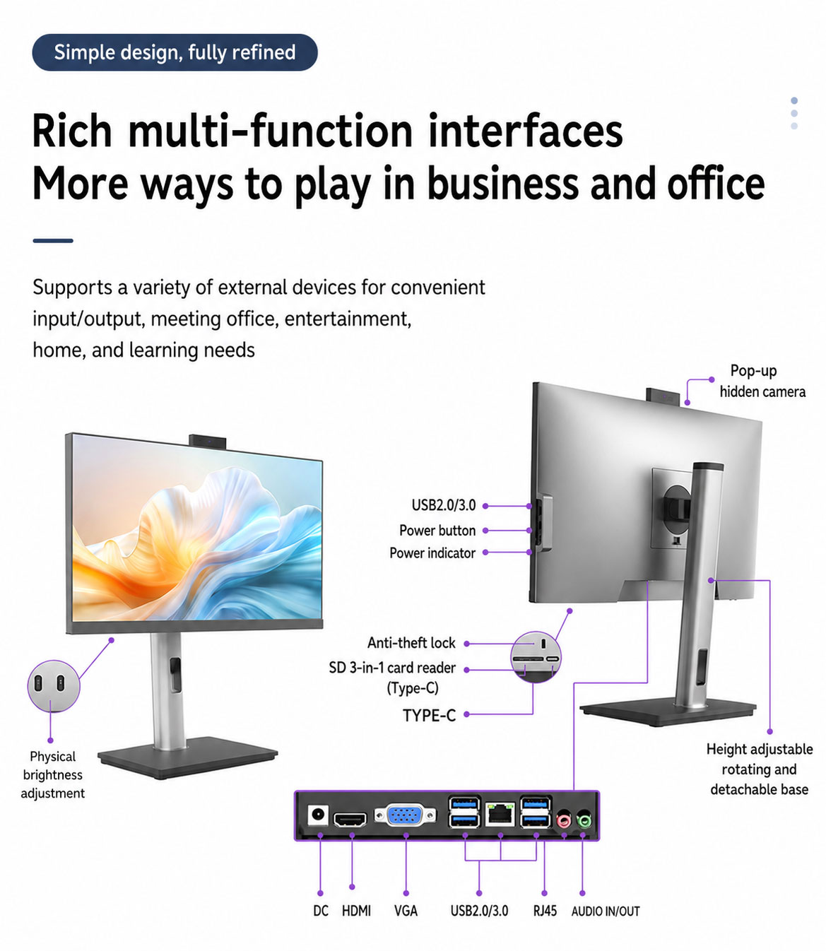 23.8" All-in-One Computer Barebone